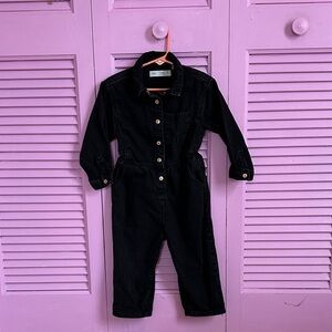 Zara Kids Black Jean Jumpsuit